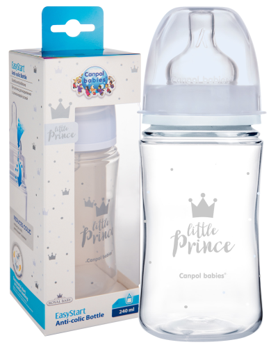 CANPOL BABIES STICLĂ LARGĂ ANTI-COLIC 240ml ROYAL 3m+