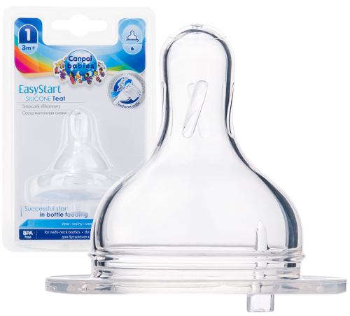 SUZETA SILICONICĂ CANPOL BABIES PENTRU BIBERON LARG +3m