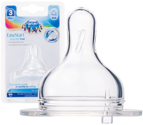 SUZETA DIN SILICON CANPOL BABIES PENTRU STICLĂ LARGĂ +12m