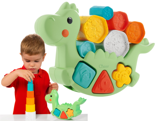 CHICCO ECO+ DINO 2în1 SORTATOR TURN +12m