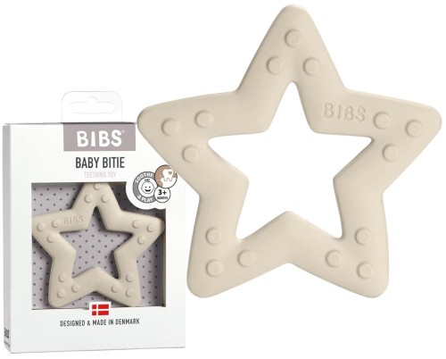 BIBS BABY BITIE ZGARDĂ STEA IVORY FĂRĂ BPA +3m