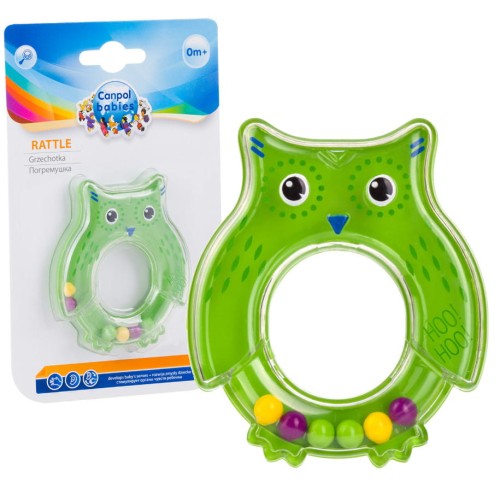 CANPOL BABIES PRIMA JUCĂRIE ZGOMOTOASĂ BUFNIȚĂ VERDE 0m+