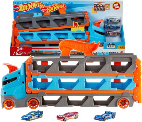 HOT WHEELS CITY MEGA TRANSPORTATOR ÎNDRĂZNIC 2 ÎN 1 PISTA 2m