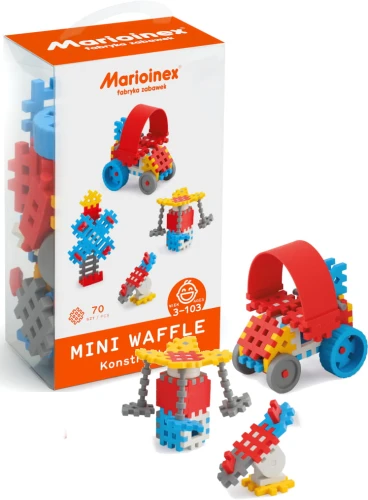 MARIOINEX FABRICA DE JUCĂRII MINI WAFFLE CONSTRUCTOR BLOCURI 70 BUC 3+ - 02806