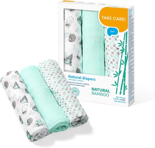 Babyono Păpuși Bambus Organice Naturale Mentă 3 buc.