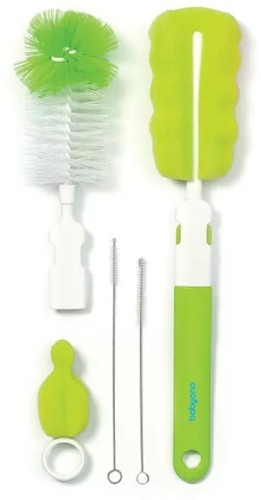 Babyono Set de periuțe pentru sticle și suzetă Intercambiabil Verde