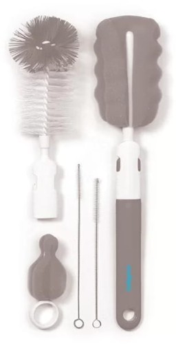 Babyono Set de perii pentru spălat sticle și suzete Schimbabil Gri
