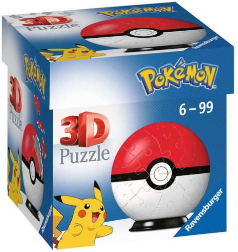Puzzle 3D Ravensburger Sferă Pokemon Pokeball Roșie 6+
