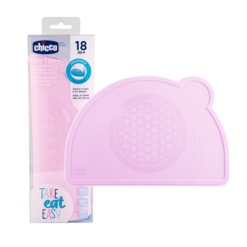 Chicco Tăviță Covoraș Silicona pentru Mâncat Roz Take Eat Easy 18m+