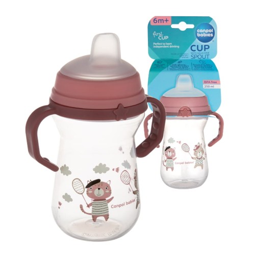 Canpol Babies Caneca de Antrenament Neîntoarsă FirstCup Bonjour Paris 250 ml 6m+