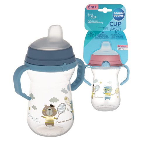 Canpol Babies Pahar de antrenament anti-scurgere FirstCup Bonjour Paris 250 ml 6m+