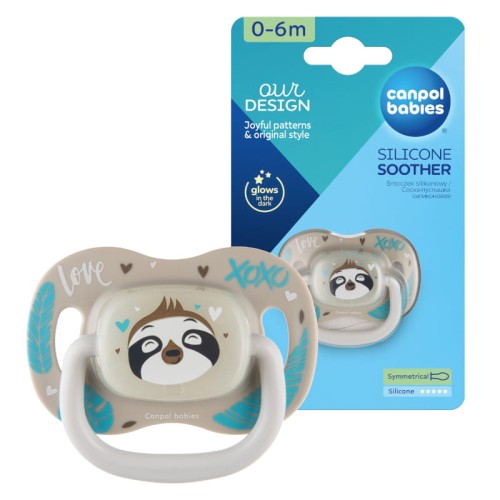 Canpol Babies Suzetă din silicon simetrică 0-6 luni Animale exotice Lenes