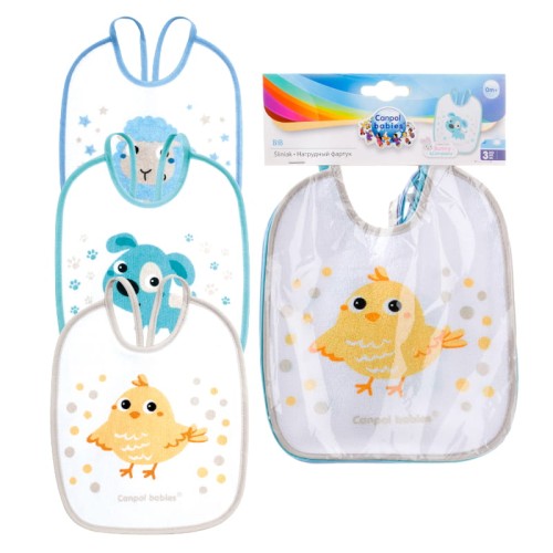 Canpol Babies Set de Bavețe Impermeabile Frotte 3 bucăți