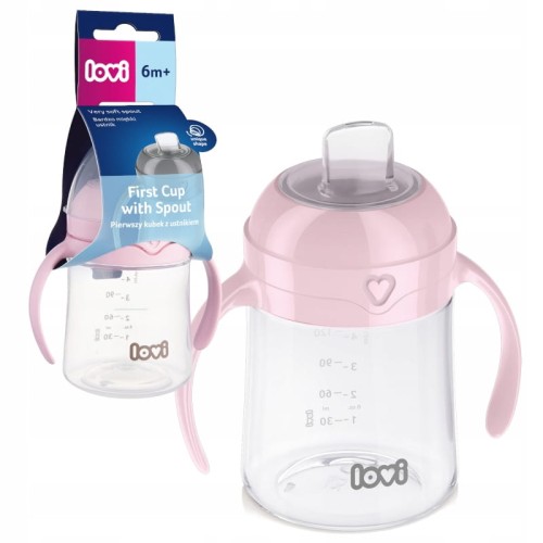 Lovi Prima Cupă cu Capac 150 ml 6m+ Roz
