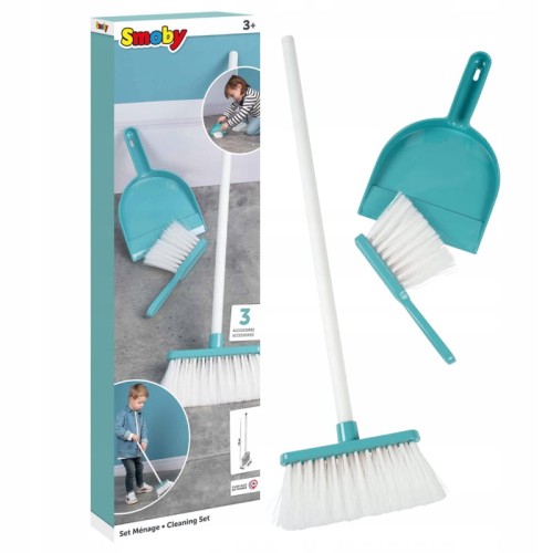 Smoby Mătură, Cârpă și Părăsită Set de Curățenie 3 Elemente