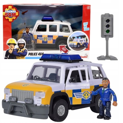 Simba Pompier Sam Jeep Poliție + Figurina Lumină și Sunet
