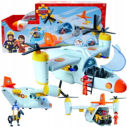 Pompierul Sam Avion de Salvare Vehicul 42cm + Accesorii