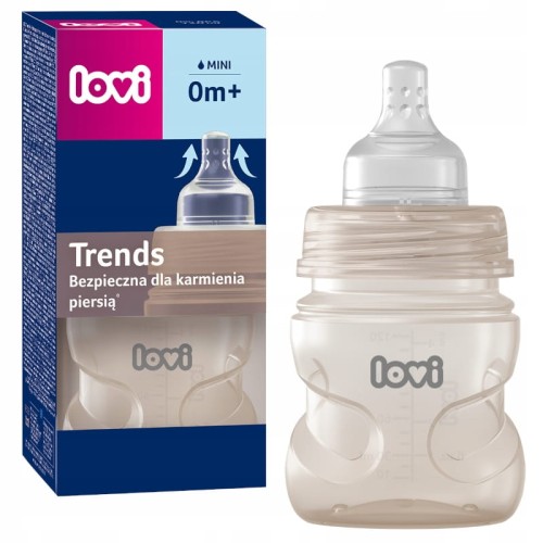 STICLĂ BEJ LOVI TRENDS 120ML 0M+ SIGURĂ PENTRU ALIMENTELE LA SÂN