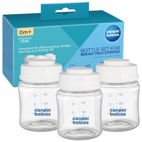 CANPOL BABIES SET DE BUCLE DE CONSERVARE A HRANII 3 BUCĂȚI 120ml 0M+
