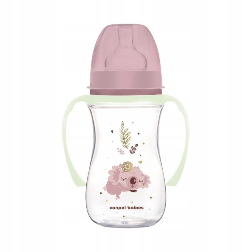 CANPOL BABIES BIRD BOTTLE WITH GLOWING HANDLES KOALA 240ml 3m+