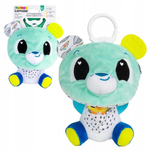 TOMY LAMAZE URSUL AKUKU JUCĂRIE 3W1 MASCOTĂ PLUȘ GRYZAK 0M+ SENSORYM
