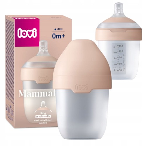 LOVI BUTELKA MAMMAFEEL 150 ML MINI PRZEPŁYW 0M+ SILIKONOWY PIERŚCIEŃ