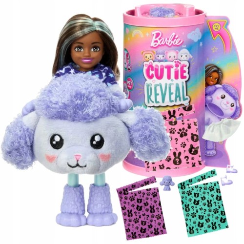 BARBIE CHELSEA CUTIE REVEAL PUPĂ CÂINE PUDEL ÎMBRĂCĂMINTE 6 SURPRIZE