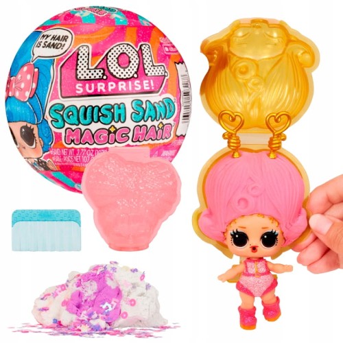 LOL SURPRISE BOL SURPRISE SQUISH SAND MAGIE PĂR PUPĂ + SURPRIZE