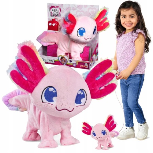 CHI CHI LOVE AKSOLOTL JUCĂRIE PLUS INTERACTIVĂ MASCOTĂ ANIMAL PE FUNDA DE 3+