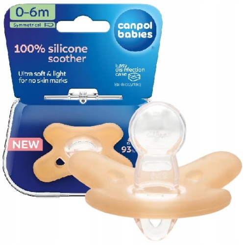 SUZETĂ PENTRU BEBELUȘI CANPOL BABIES DIN SILICON 100% SILICON SIMETRIC 0-6 luni