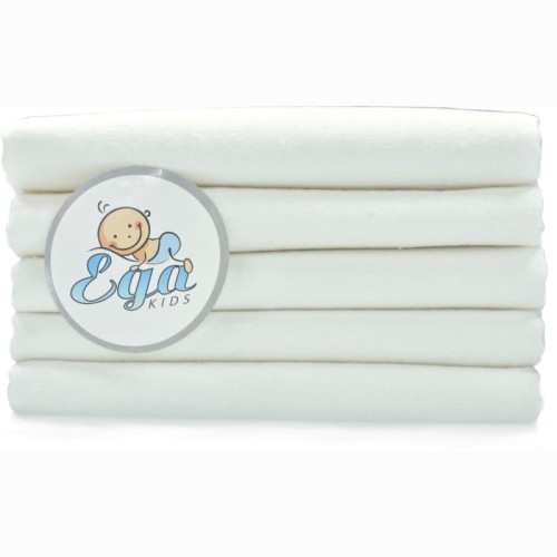 Ega Kids Set de Scutece din Flanel Alb 5 buc. 70 x 80 cm