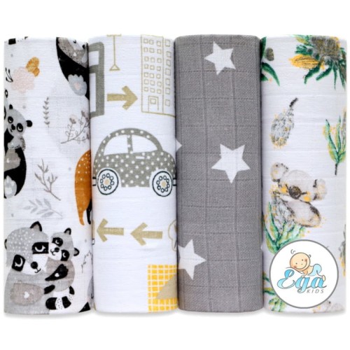 Ega Kids Set de Pampers din Bumbac 4 buc. 70x80 cm Lux