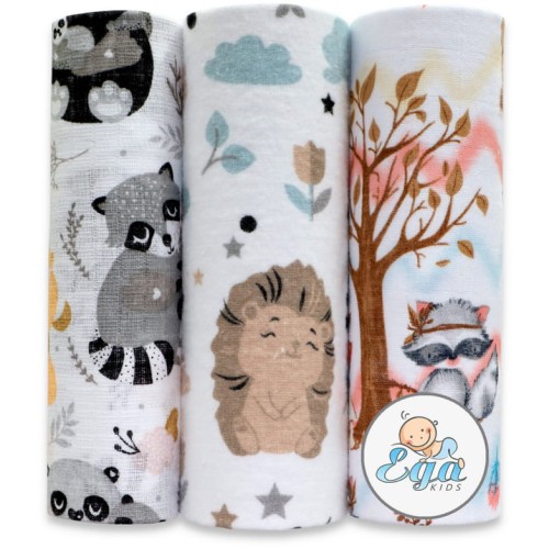 Ega Kids Set de Scutece Mix Mușelin Tesut Flanel 3 buc.