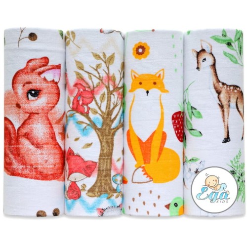 Ega Kids Set Păturici de Pânză cu Model 4 buc. 70/80 cm Lux