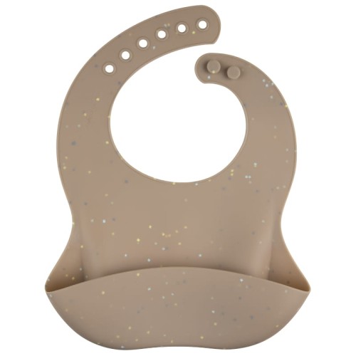 CANPOL BABIES BIB SILICON DOTS CU POCHEȚĂ REGULABIL BEJ POCHEȚI