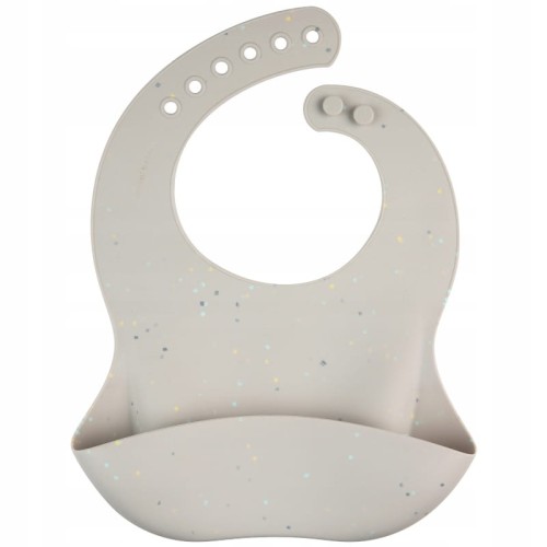 BIBERON CANPOL BABIES SILICON DOTS CU BUZUNAR REGULABIL GRI