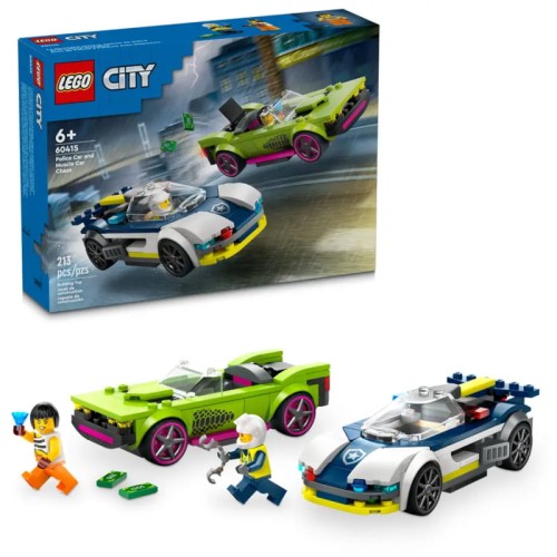 LEGO City Păcăleala Mașinii de Poliție Pe Muscle Care Set Cuburi 60415 213 El. 6+