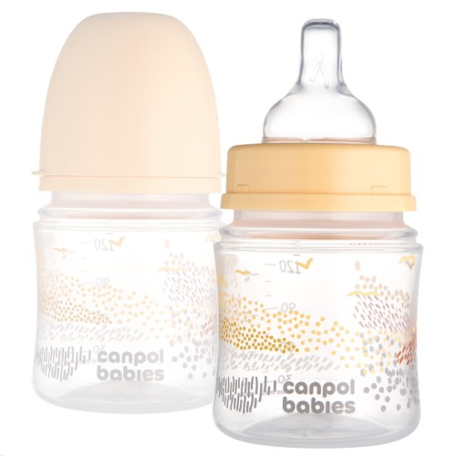 Canpol Babies Sticlă Anticolici EasyStart 120 ml Beige Mountains 0m+