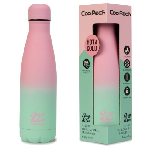 CoolPack Termos Drink&Go Bidon Metalic Gradient Căpșună 500 ml