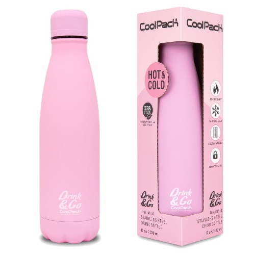 CoolPack Termos Drink&Go Bidon Metalowy Pastelowy Powder Pink 500 ml
