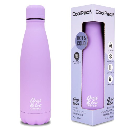 CoolPack Termos Drink&Go Sticlă Metalică Pastelată Violet Pudrat 500 ml