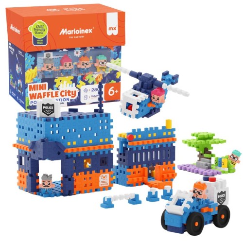 Marioinex Blocuri Mini Waffle City Postul de Poliție 280 Elemente