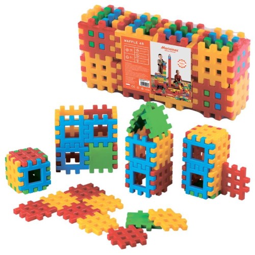 MARIOINEX FABRICA DE JUCĂRII WAFFLE 48 CUBURI CONSTRUCTIE 48 BUC 2+ - 00260