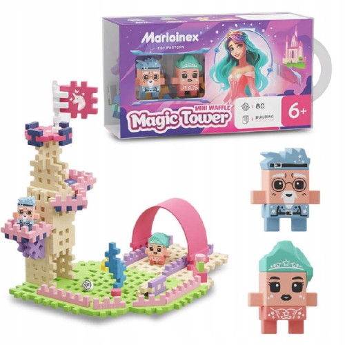 Marioinex Cărămizi Mini Waffle Prințesă Turnul Magic 80 El.