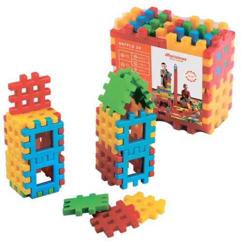 MARIOINEX FABRYKA ZABAWEK WAFFLE 24 CUBURI CONSTRUCTIVE 24 BUC 2+ - 00062