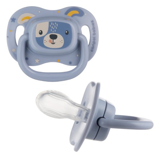Canpol Babies Suzetă Silică Simetrică 0-6 m ANIMALE DRĂGUȚE Albastră
