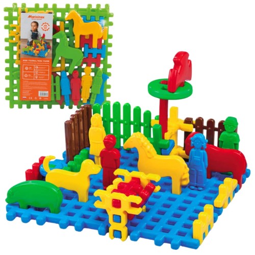 MARIOINEX FABRICA DE JUCĂRII MINI FERMA CUBURI CONSTRUCTII 31 BUC 2+ - 01182