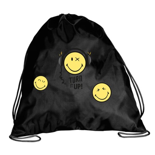 PASO Be Uniq Sac pentru Încălțăminte Sportivă Gimnastică Smiley World Turn Up