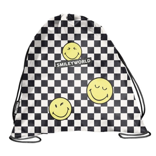 PASO Be Uniq Sac De Sport Pentru Încălțăminte Gimnastică Smiley World În Carouri Şahatoare