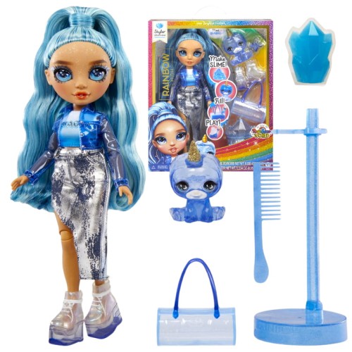 Rainbow High Classic Păpușa Skyler Bradshaw Albastră Set cu Accesorii Slime + Animal de Companie